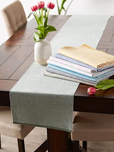 Dii Eco-Friendly Fine Ribbed Collection Table Runner, 13X72, Stone #TOP1