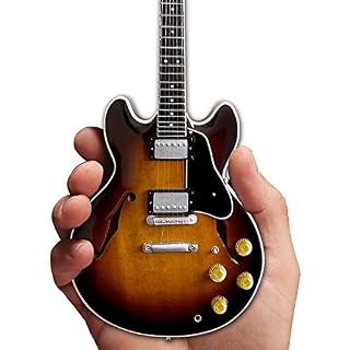 ES-335 Vintage Sunburst Guitar Replica – 1:4 Scale Model Mini Guitar - Les Beatles, Paul McCartney, John Lennon, RIngo Starr, George Harrison
