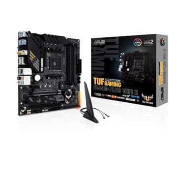 ASUS Placa-mãe para jogos TUF GAMING B550M-PLUS WiFi II AMD AM4 (3ª geração Ryzen) microATX (PCIe 4.0, WiFi 6 LAN de 2,5 Gb, BIOS FlashBack, HDMI 2.1, USB 3.2 Gen 2, cabeçalho RGB endereçável geração