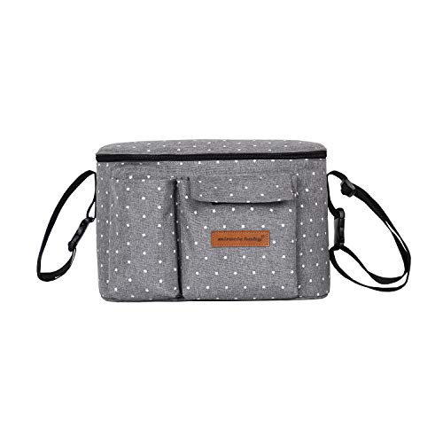 Borsa per Passeggino, Borsa Contenitore per Manubrio per Passeggino, Bambino Passeggino Universale Organizzatore Borsa (Grigio)