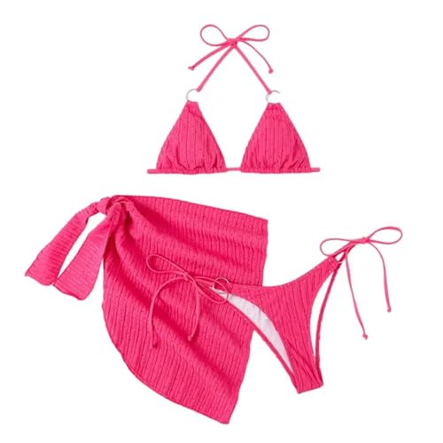 Ensemble bikini rosered et jupe pour masquer les imperfections tout en restant glamour à la plage