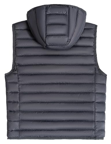 Image of Little Donkey Andy Boys Winter Puffer Vest Packable Lightweight Faux Down Hooded Sleeveless Jacket 6-14 Years