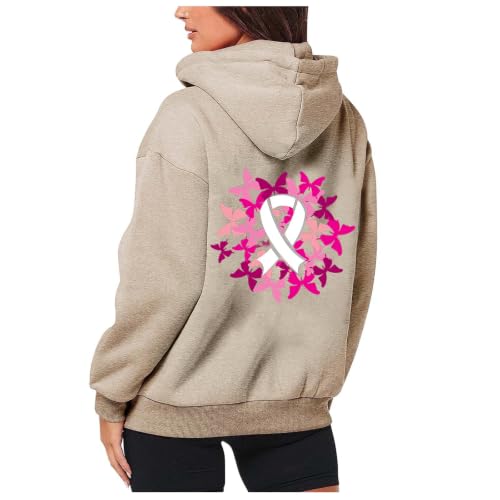 Breast Cancer Awareness Womens Hoodies Graphic Zip Up Hoodie Oversized Sweatshirt Casual Long Sleeve Fall Clothes - image 4