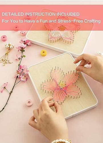 Image of BAZIMA DIY String Art Kit for Beginner,Unique Gift, DIY Sakura Craft Kit,Craft Kit for Holidays
