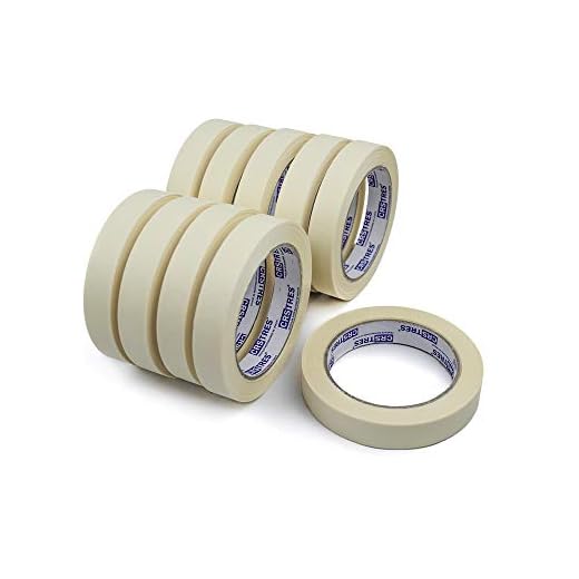 CRINSTON Cinta de Carrocero - Pack Cinta de Pintor - No Deja Residuos, Excelente Adhesión. (Cinta 19mm x 40m - PACK 10 Ud)