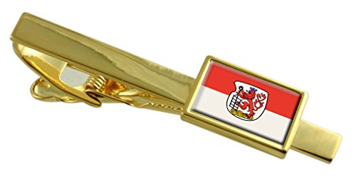 Clip de corbata Wuppertal Alemania grabado en acabado dorado