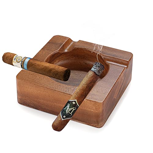 Cool Wood Cigar Ashtray for Outdoors, Luxury Ashtrays with 4
