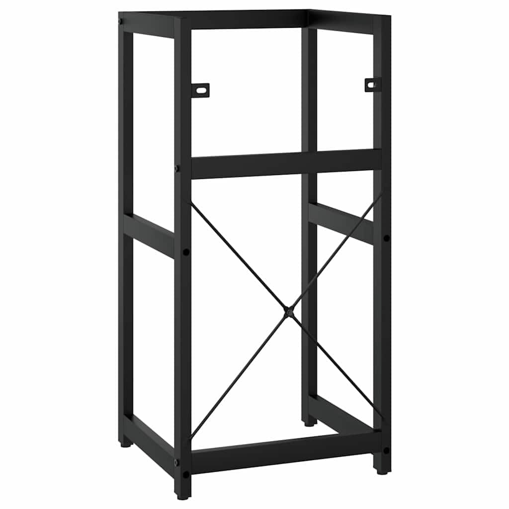 Badezimmer Waschtischgestell Schwarz aus pulverbeschichtetem Eisen 40 x 38 x 83 cm, 0,8 mm Rohrstärke, mit Wandhalterung für platzsparende Waschtisch Ablage und Stauraum