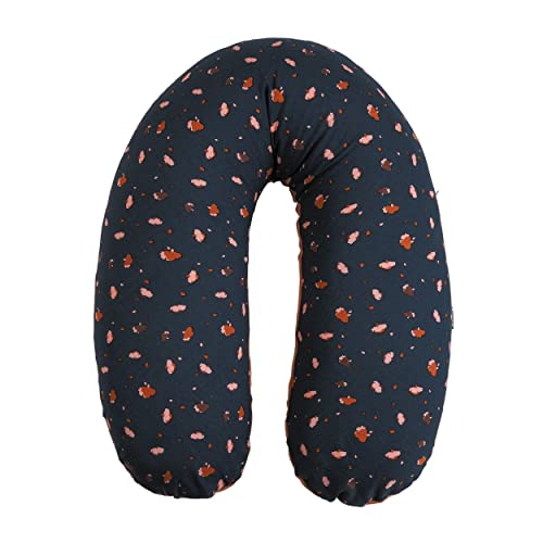 Candide - Coussin De Maternité, Allaitement, Coussin de Grossesse, Multifonction, Traversin Grossesse, Déhoussable, Réversible, Lavable en Machine, Fabriqué en France, 69x44x14cm (Fleurs/Cassonade)