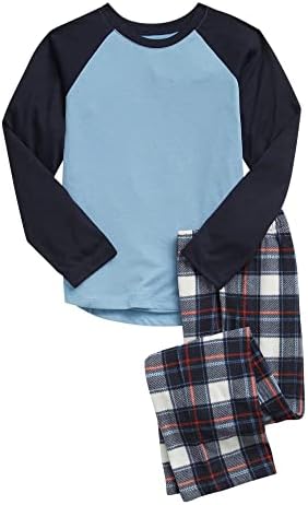 GAP Boys Flannel Pajama Set BLUE PLAID 4