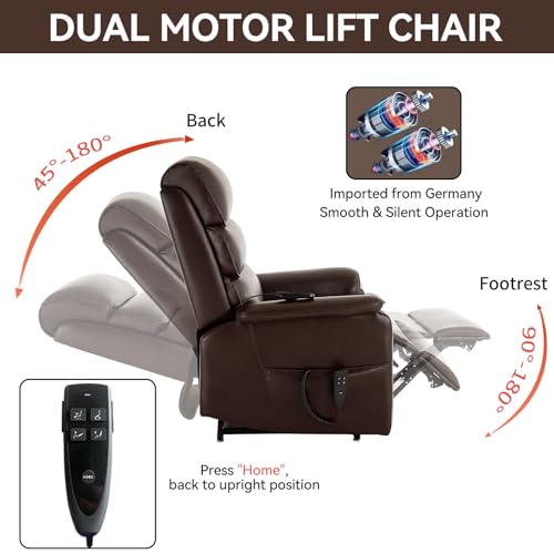 Sillón Recliner Piel Sintética Marrón Plegable miniatura 6