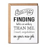 OystersPearl Good Luck Finding Better Coworkers Than Me - Funny Card For Co-Worker - New Job Card Greeting Card - Funny Colleague Gift Card, 5 x 7 inches