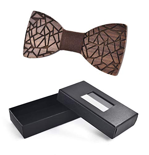 Wooden Bow Tie,100% Natural Handmade Wood Bowtie Adjustable Creative Wedding Party Bow Ties For Men #TOP1