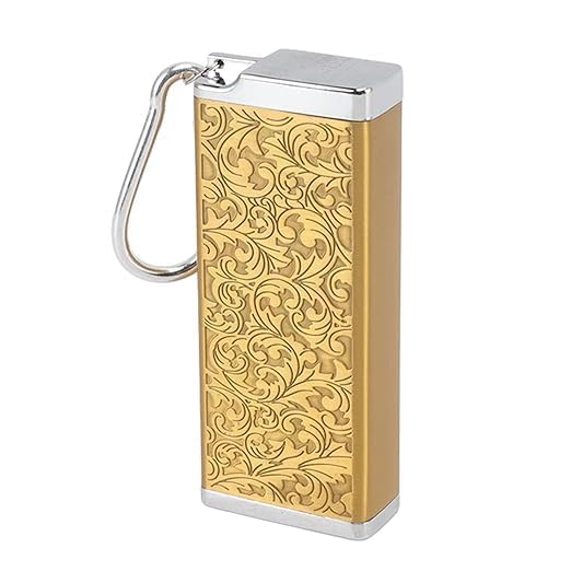 Portable Aluminum Pocket Ashtray with Keychain, Fireproof Cigarette Holder, with Vintage 3D Design, Wear-Resistant Metal Ashtray (Gold, Large) (Gold, L)-image-24