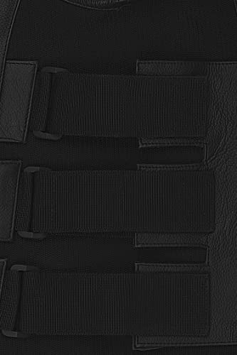 True Element Mens Swat Team Style Leather Motorcycle Vest With Side Size Adjustment (Black, 4Xl-T) #TOP5