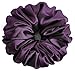 30 Colors Available, Handmade Stretch Satin Scrunchie 5.5 inches, Large Hair Accessory for Women, Soft Voluminous Ponytail Holder, Elegant Hair Tie, Stylish Holiday Gift (Purple Eggplant)