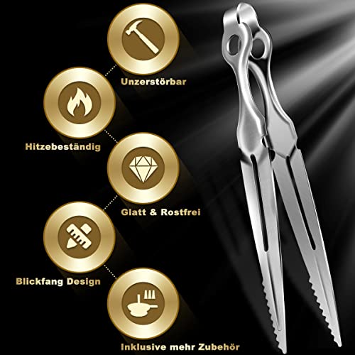 DFESKAH Shisha Zange Set, Inkl. Edelstahl Kohlezange & Kaminaufsatz & Hygiene Mundstück 100pcs, Shisha Zubehör Set (02) – Bild 4