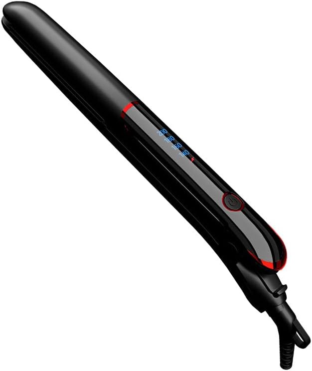 New Negative Ionic Flat Iron Hair Straightener, Hair Straightener and Curler 2 in 1,Curling Wand & Titanium Flat Iron Hair Straightener Irons, Hair Curler to Lock in Style (Black)