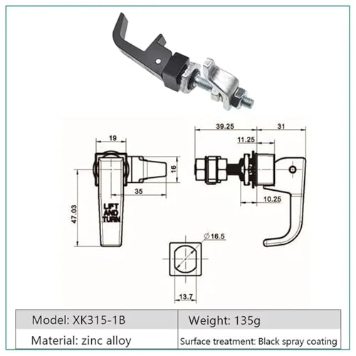 Loquets de levage anti-vibrations avec compression réglable argent - 3