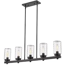 5 Light Outdoor Linear Pendant in Outdoor Style-10 inches Tall and 4.5 inches Wide-Matte Black Finish 372-Bel-4652403