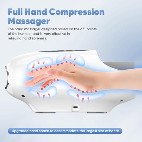 belhope Hand Massager with 9 Modes and 4 Heating for Hot and Cold Therapy Wrist Massager for Arthritis and Carpal Tunnel Relief, Hand Massager with Heat and Compression, Mother's Day Gifts, White - Image 3