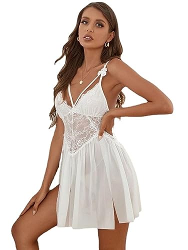 Pyjama slip dress érotique de Noël aux finitions raffinées et design sexy