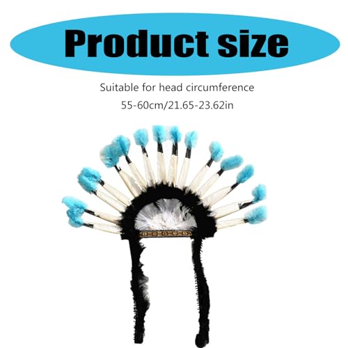 Coiffe à plumes tribale de qualité supérieure pour bal masqué élégant - 5