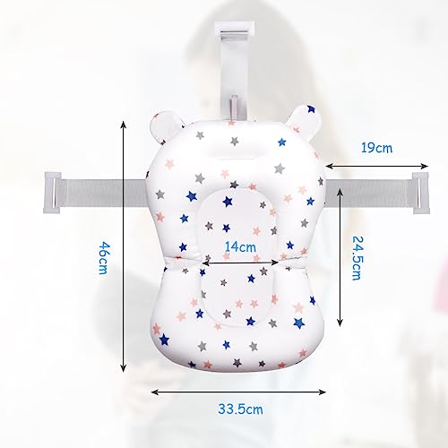 Aolso Baby-Badenetz, Schwamm-Badematte, Neugeborenes Badesitz, Stützwanne, rutschfestes Badesitznetz, Badewannen-Stütznetz, verstellbares Badesitzkissen-Netz, 0–3 Jahre