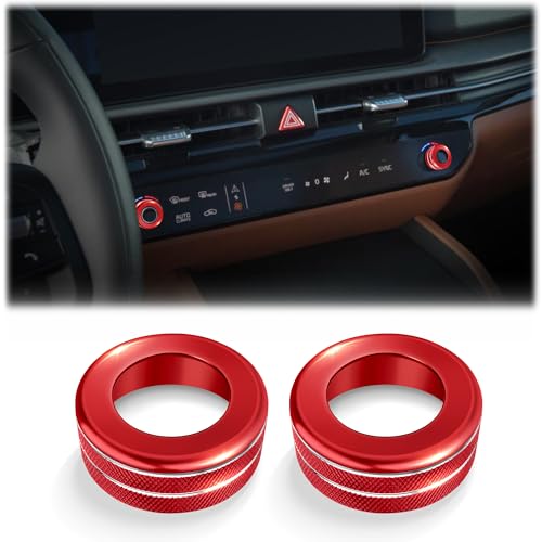 DvlynAuroa for Kia Sportage 2026 2027 Accessories, 2-Piece Aluminum Alloy A/C Climate Knob Cover Trim Kit - Interior Upgrade, Knob Protection & Easy Operation (Red, 2026 2027 & Later)