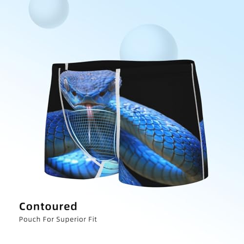Boys' Cotton Boxer Brief Soft Underwear-Blue Viper Snake4