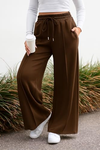 Image of Q - RIOUS Women's Wide Leg Drawstring Relaxed Fit Trouser