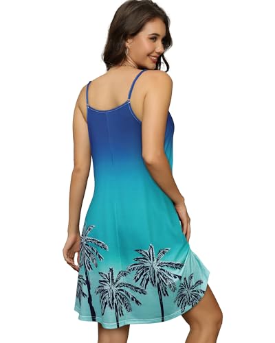 Image of elescat Womens Summer Dresses Spaghetti Strap V Neck Casual Sleeveless Sundress Beach Cover Ups with Pockets 2026