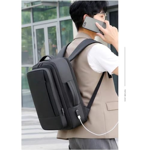 Image of KARRIER Expandable Laptop Backpack | Padded Laptop Compartment, Spacious Multi-Compartment Storage, Stylish Multifunctional Unisex Bag for Office, College, Travel & Everyday Use