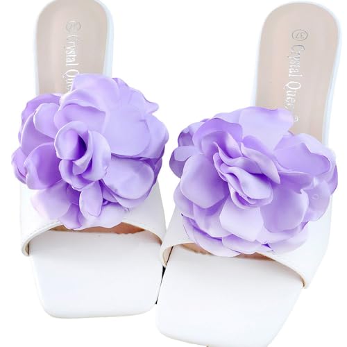 Bethynas �t�@�u���b�N���[�Y�t�����[�V���[�Y�N���b�v ���f�B�[�X �G���K���g �n�C�q�[�� �T���_�� ���O���\ �t���[�����V���[�Y �o�b�N���N���b�v �`���[�� DIY �V���[�Y �f�R���[�V���� �����p, One Size, �t�@�u���b�N, ��΂�