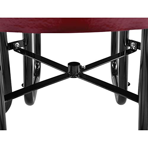 Global Industrial 46" Round Perforated Metal Outdoor Picnic Table, 84" W X 84" D Overall, Red #TOP2