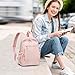 LOIDOU Mini Rucksack für Frauen Kleiner Rucksack Geldbörse Leichtgewicht Mädchen Casual Daypack Bookbag für College Schule Arbeit Reisen, Rosa(35cm)