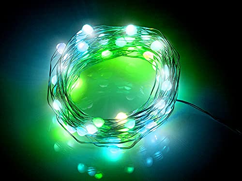 Luminea Home Control Lichterkette dimmbar: 4er RGB-LED-Lichterdraht mit Musik-Steueurung, WLAN und App, USB, 5 m (Lichterkette WiFi, WiFi-RGB)