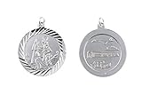 Durchmesser / Breite (mm): 16 Sterling Silber Flugzeug Bahn Boots-Auto-St Christopher Anhänger