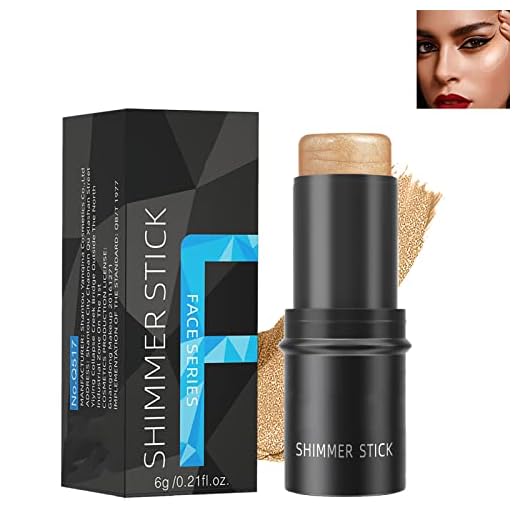 Highlighter Stick, Barra Iluminadora Corrector Líquido para Contornear el Rostro con Aplicador en Almohadilla, Cobertura Natural de Alta Duración, Acabado Mate para Resaltar el Rostro(#03)