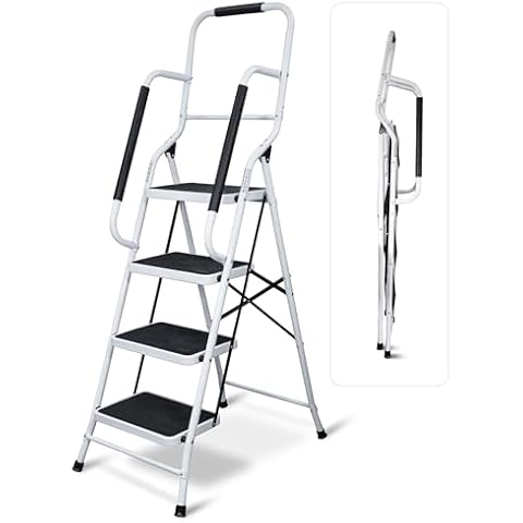 Aidapt 4 Step Folding Stepladder with Handrails Cover