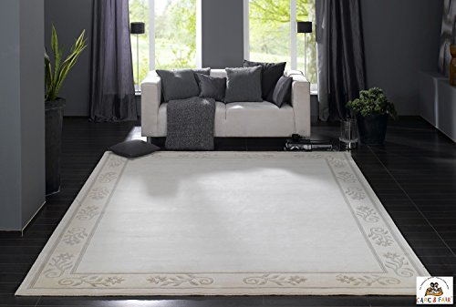 TITANIA SUPERB echter original handgeknüpfter Nepal Teppich in creme, Größe: 90x160 cm – Bild 3