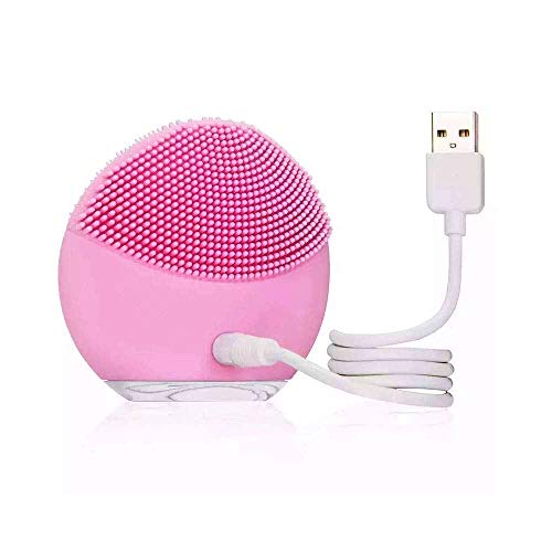 Esponja Mini Elétrica Massageadora Para Limpeza Facial Rosa