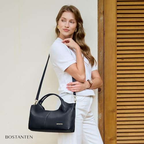 Image of BOSTANTEN Genuine Leather Purses for Women Designer Handbags Crossbody Shoulder Bags Top Handle Satchel with Adjustable Strap