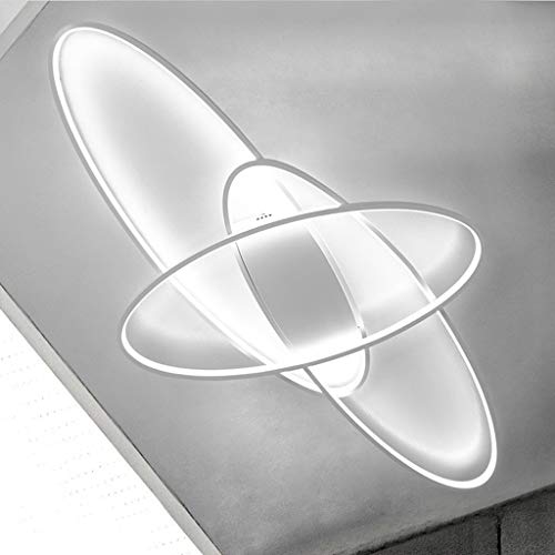 Plafonnier LED ovale blanc de 95cm et 46W avec télécommande dimmable - 6