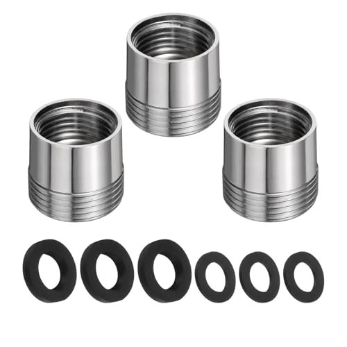 sourcing map Lot de 3 adaptateurs de robinet, mâle 2,6 cm vers femelle 1,9 cm, aérateur de robinet en acier inoxydable pour connecter un tuyau d'arrosage, un filtre à eau, un inverseur de tuyau