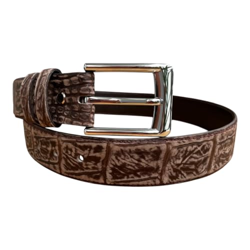 Genuine Alligator Nubuck Skin Belts For Men, Real Nubuck Crocodile Men's Belts, Strap Width 1.57"4