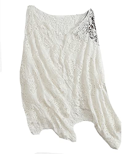 Image of CORIRESHA Womens Cardigan Casual Solid Color Stich Open Front Draped Boho Hippie Crochet Cardigan Vest