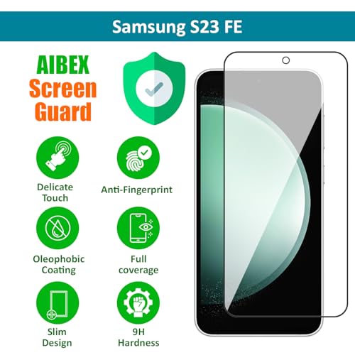 Image of AIBEX Tempered Glass for Samsung S23FE 5G / Samsung A54| 9H Hardness | Anti-Glare & Anti-Fingerprint | Water Resistant | Edge-to-Edge Full Screen Protector | Bubble-Free Installation