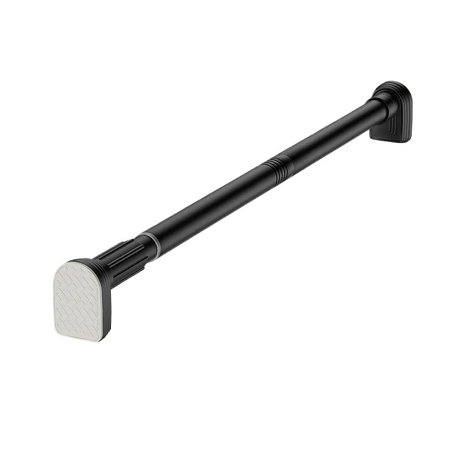 Tension Rod Adjustable Stainless Steel Shower Curtain Rod Clothes Drying Rack No-Drill Telescopic Pole(Black80-95cm)