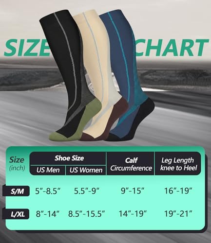 Image of FuelMeFoot 3 Pack Copper Compression Socks - Compression Socks Women & Men Circulation - Best for Medical,Running,Athletic